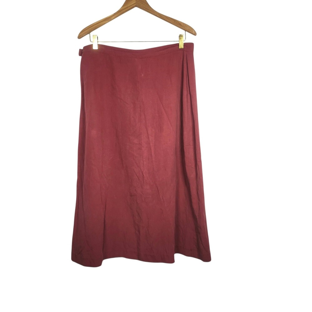 Anthropologie Isabella Bird Midi Skirt Womens 16 Linen Blend A-Line Lagenlook